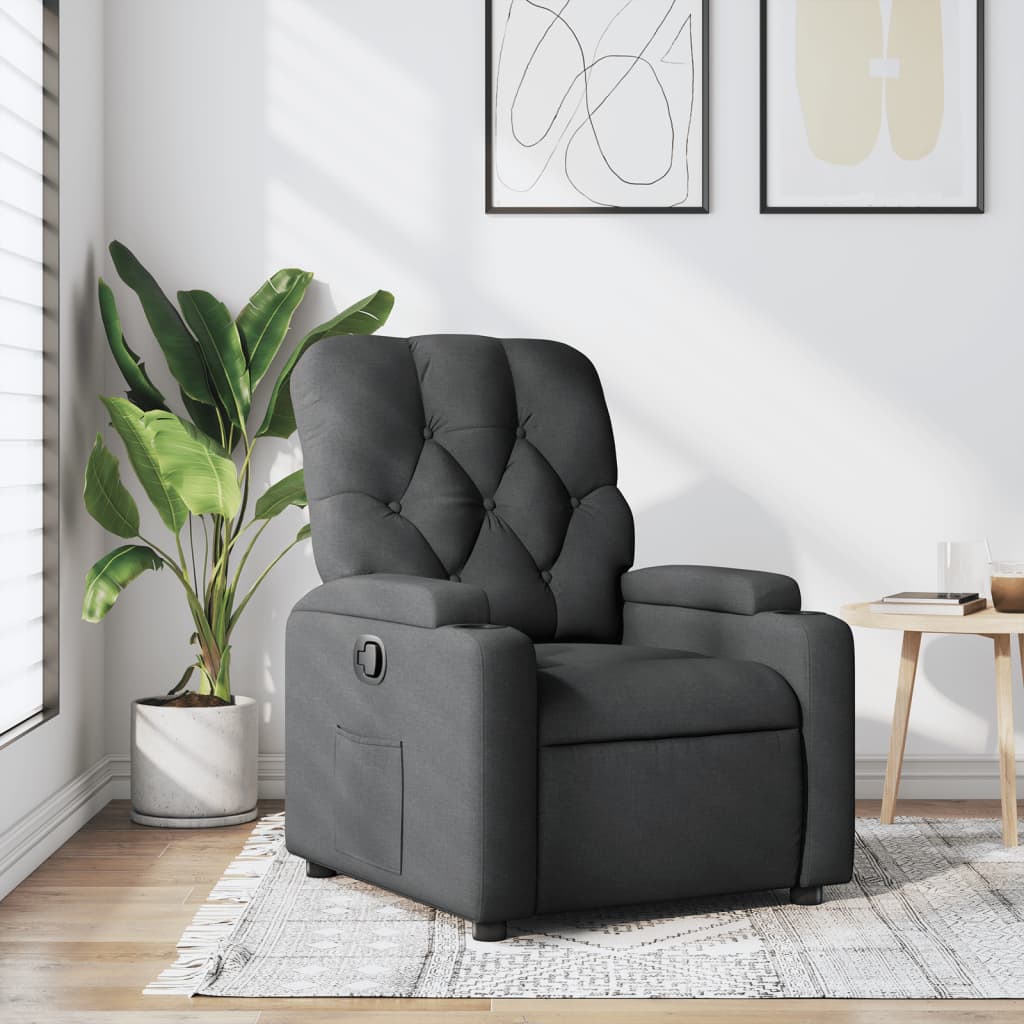 Relaxfauteuil Donkergrijze Stof 1