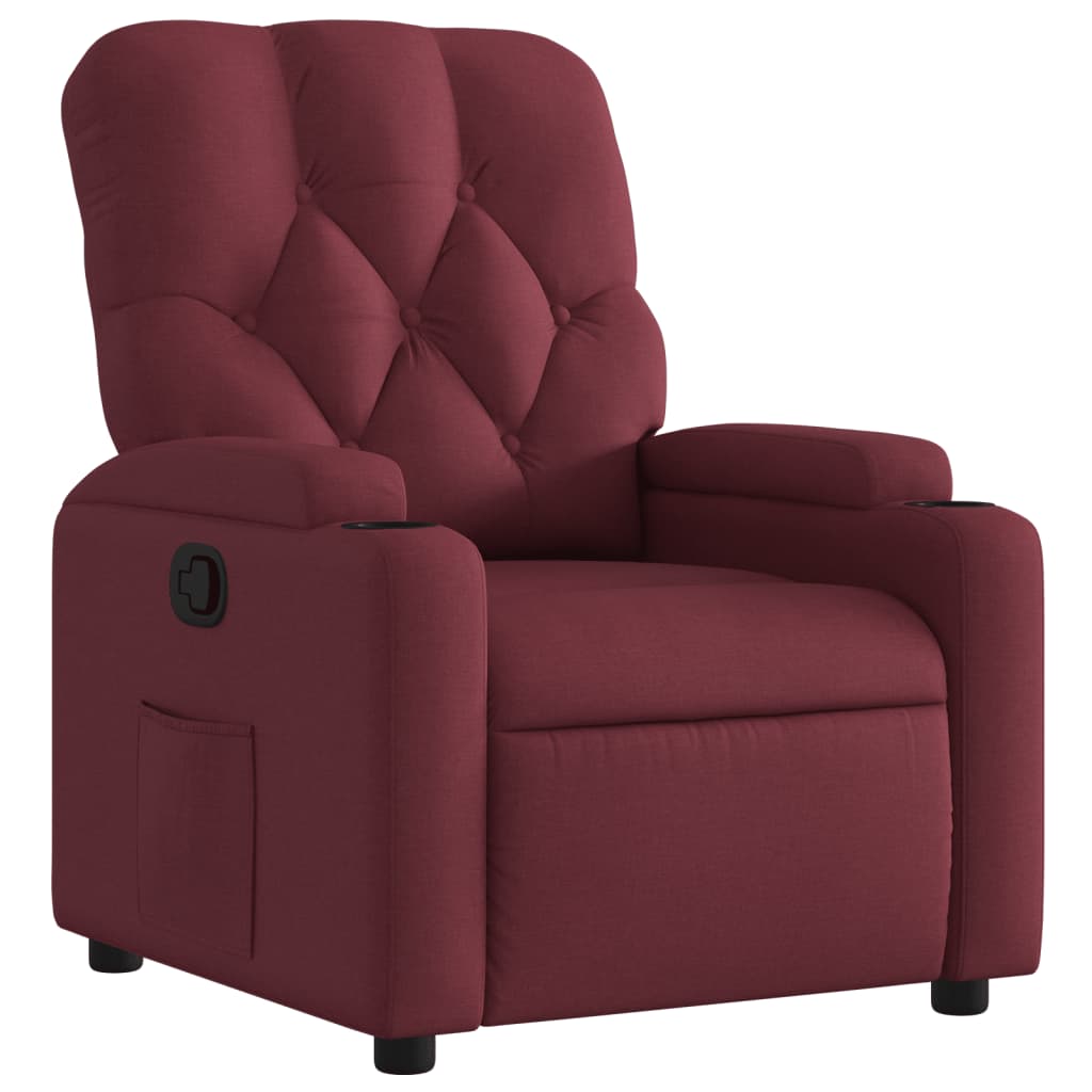 Fauteuil verstelbaar stof wijnrood