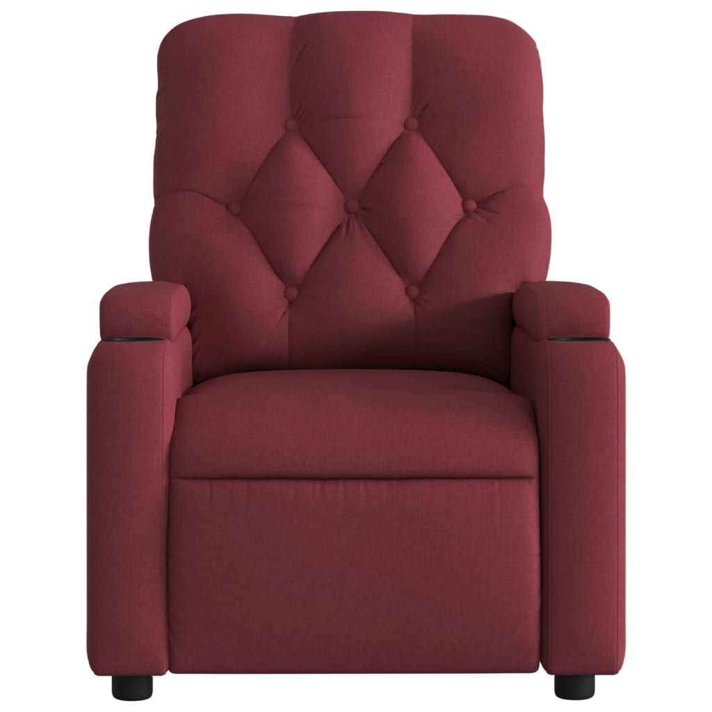 Fauteuil verstelbaar stof wijnrood