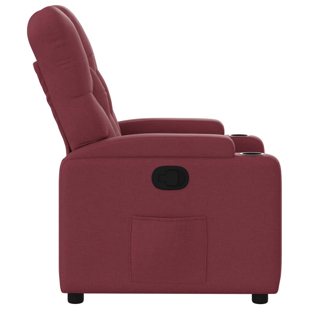 Fauteuil verstelbaar stof wijnrood