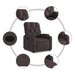 Fauteuil verstelbaar stof donkerbruin