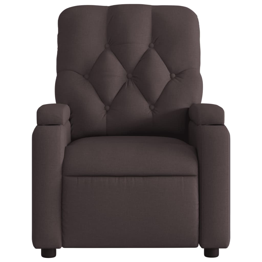 Fauteuil verstelbaar stof donkerbruin