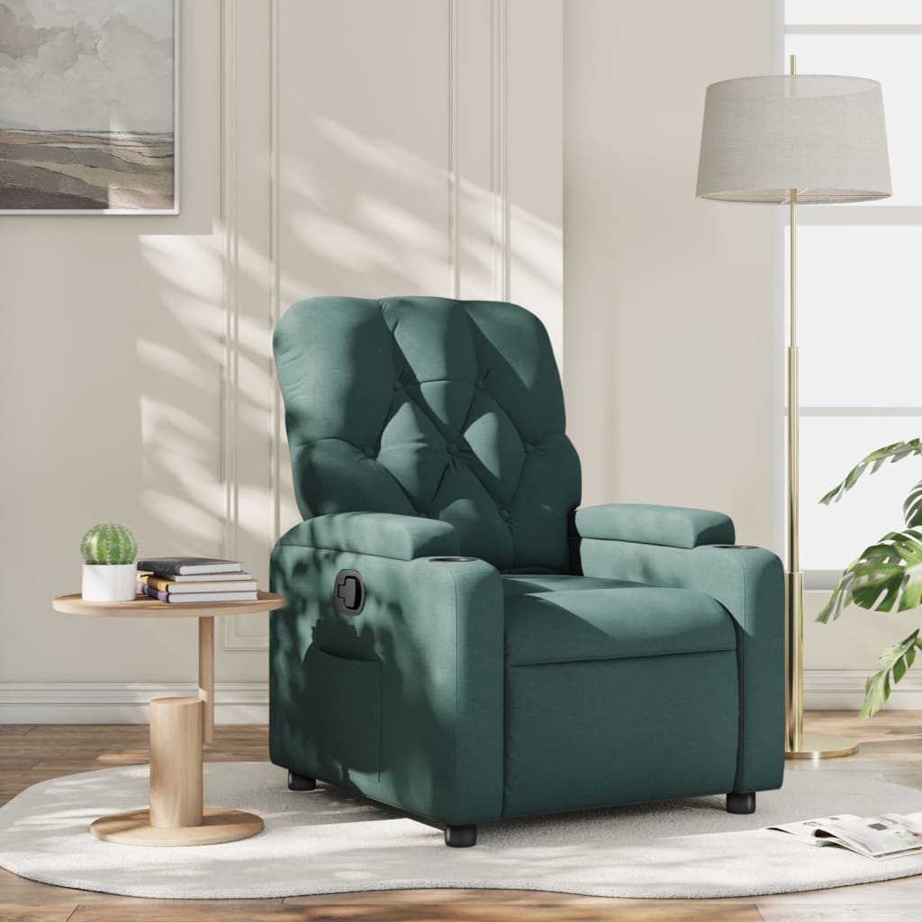 Fauteuil verstelbaar stof donkergroen