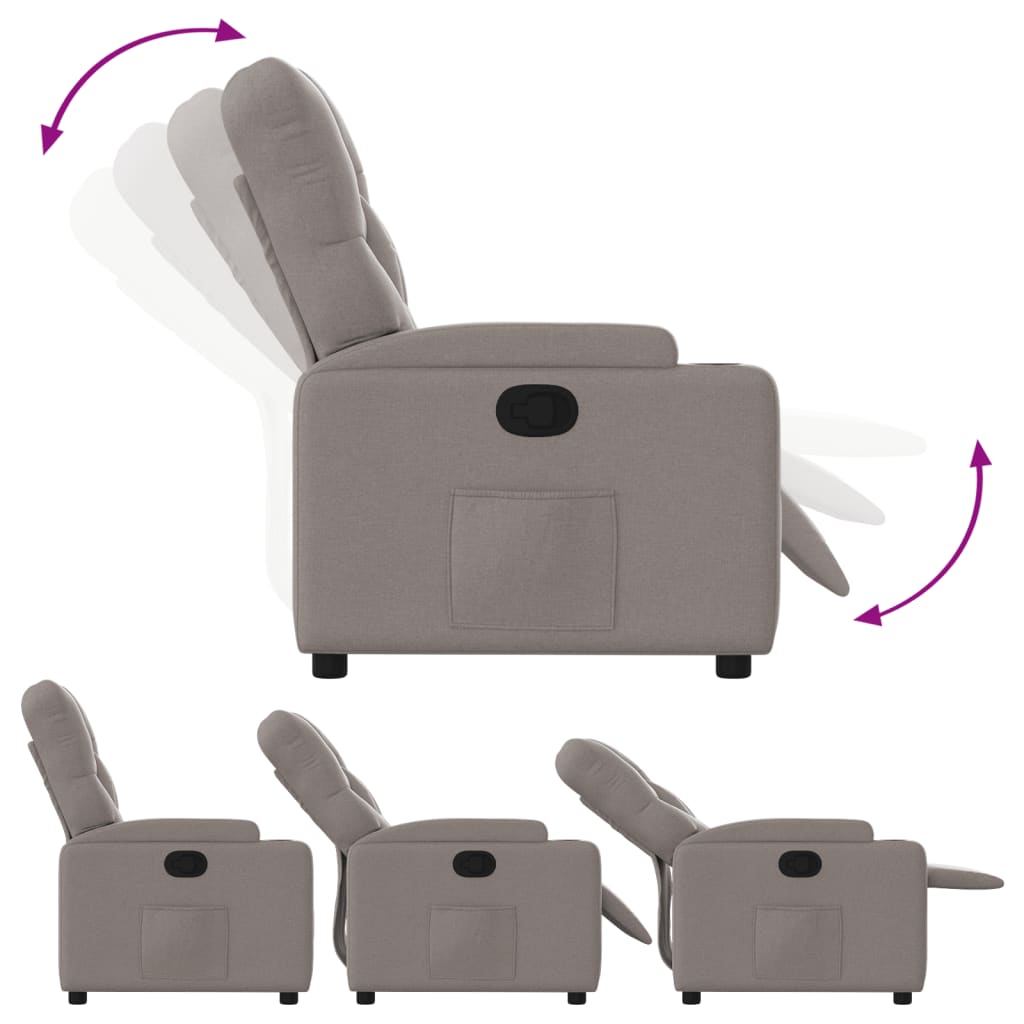 Fauteuil verstelbaar stof taupe