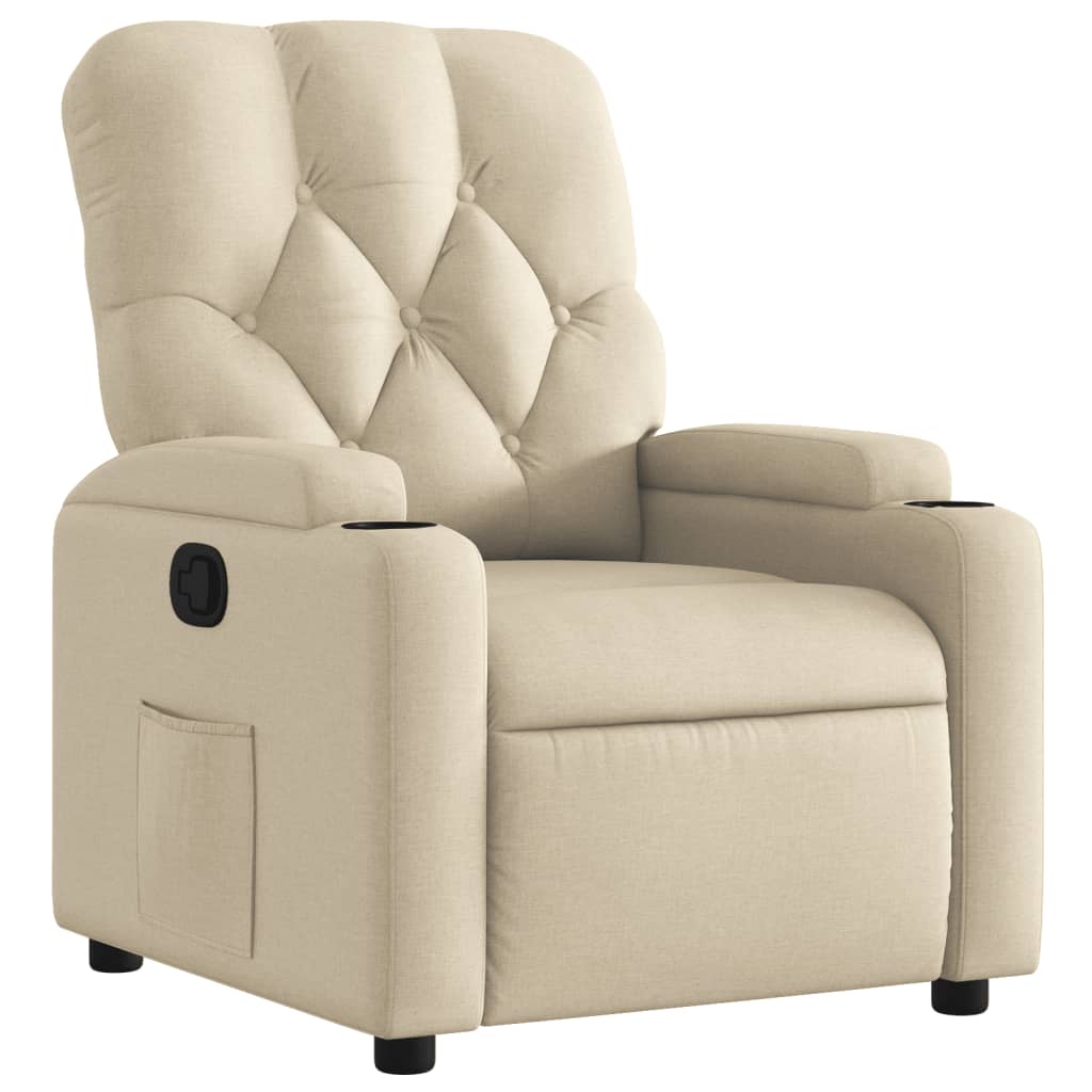 Fauteuil verstelbaar stof crèmekleurig