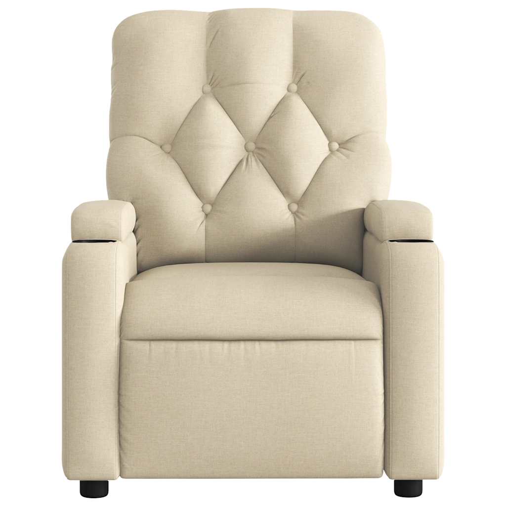 Fauteuil verstelbaar stof crèmekleurig