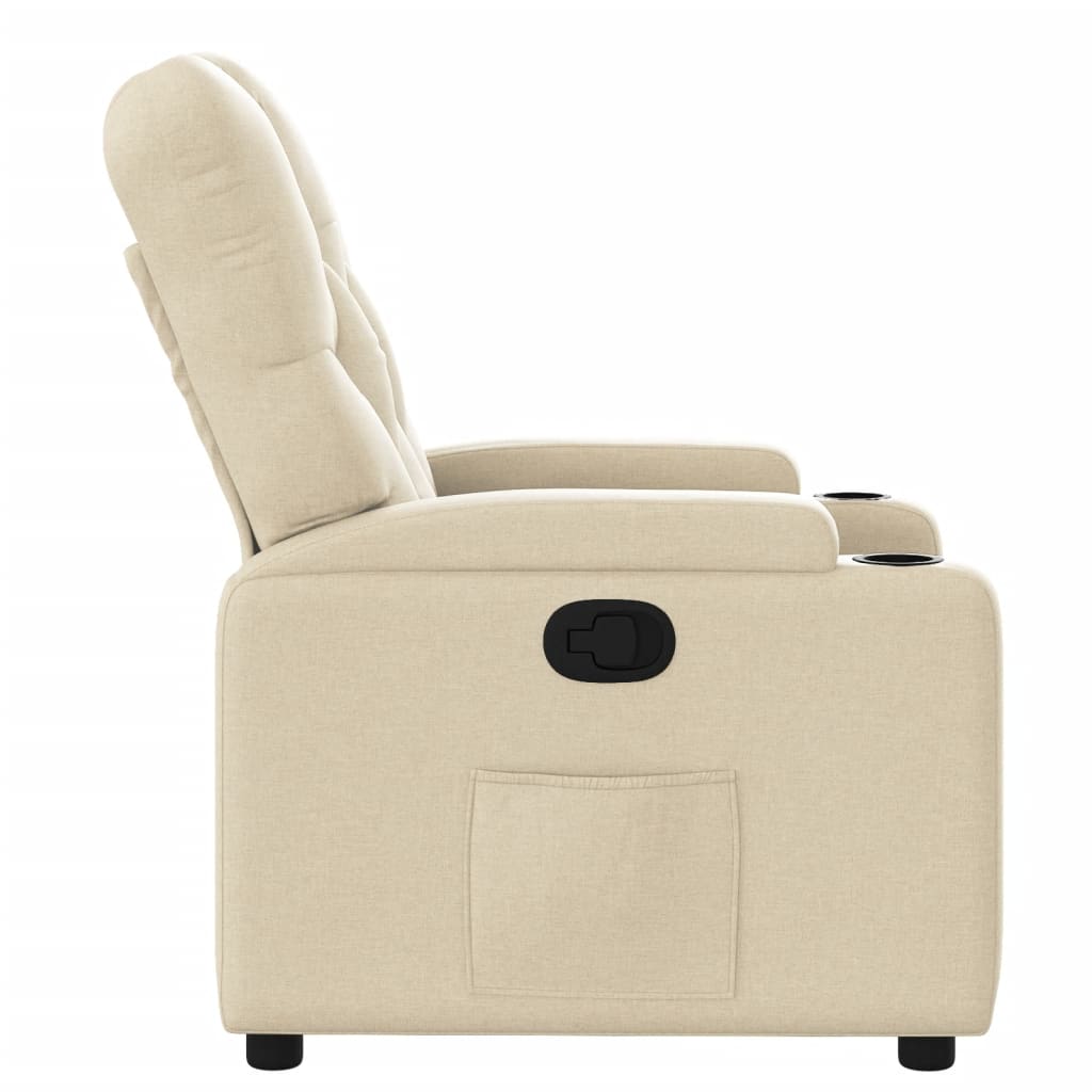 Fauteuil verstelbaar stof crèmekleurig