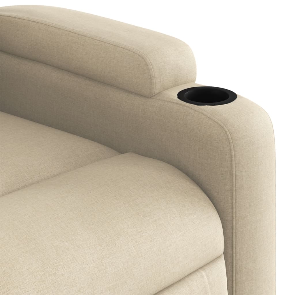 Fauteuil verstelbaar stof crèmekleurig