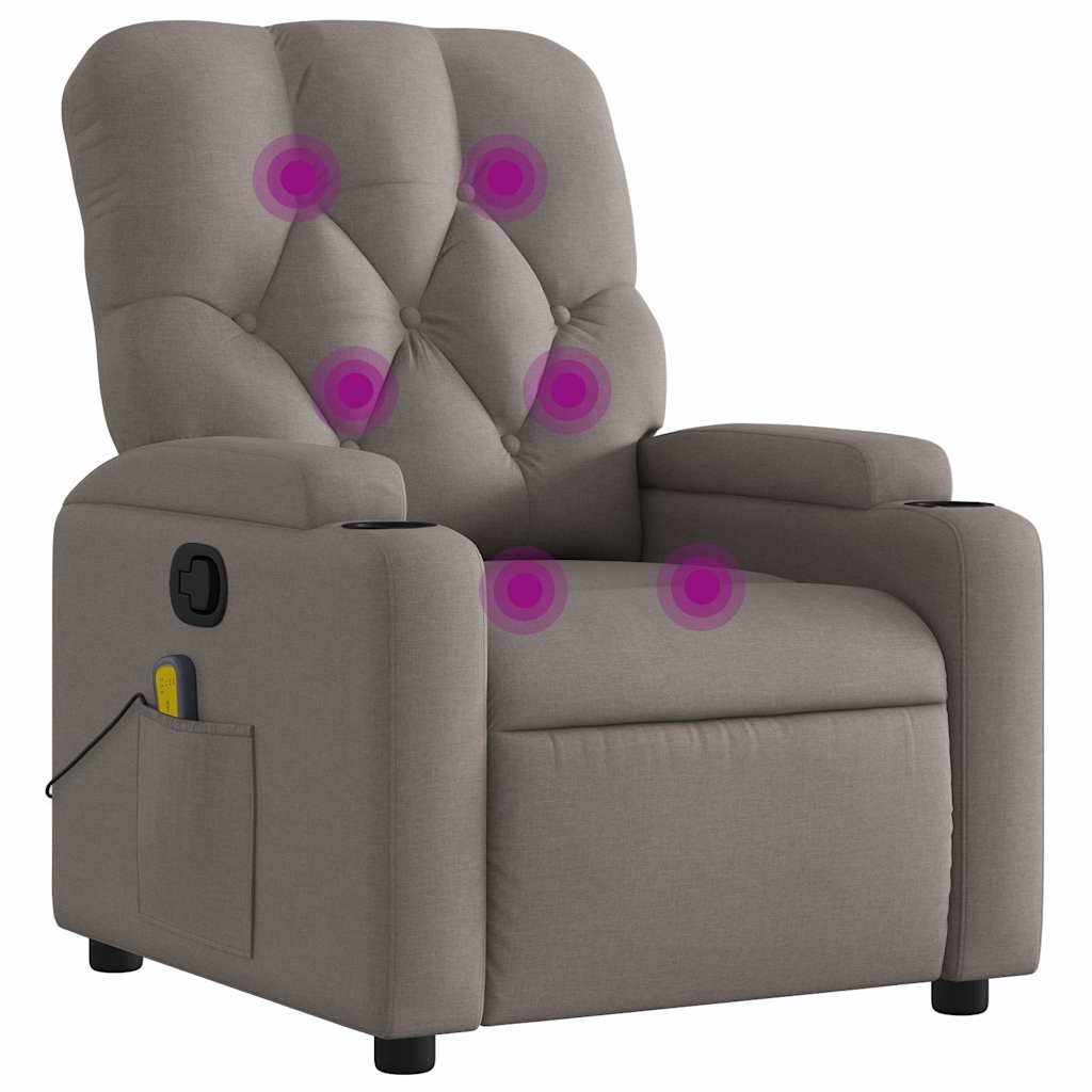 Massagestoel verstelbaar stof taupe