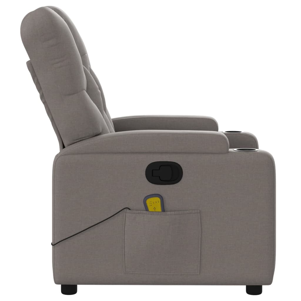 Massagestoel verstelbaar stof taupe