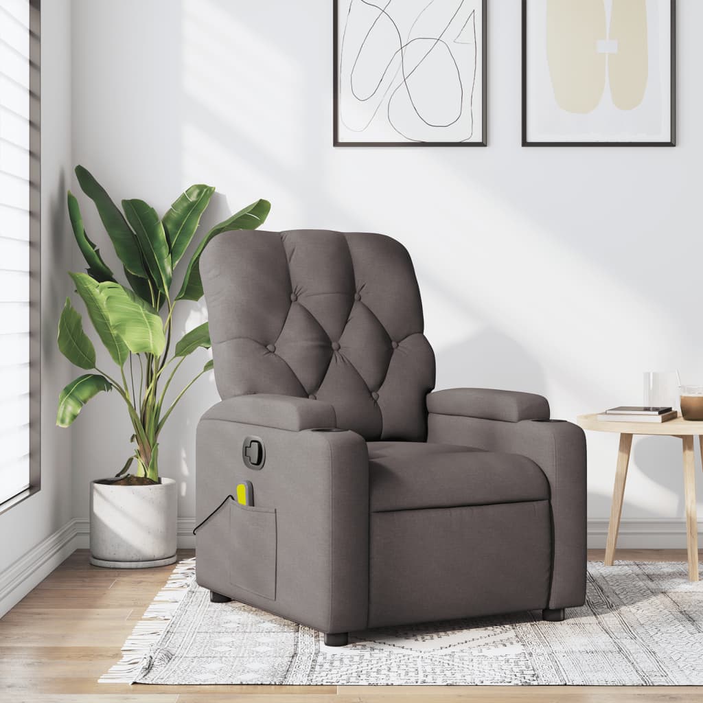 Massagestoel verstelbaar stof taupe