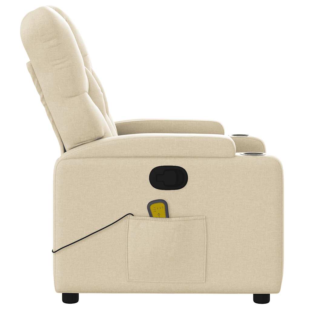 Massagestoel verstelbaar stof crèmekleurig