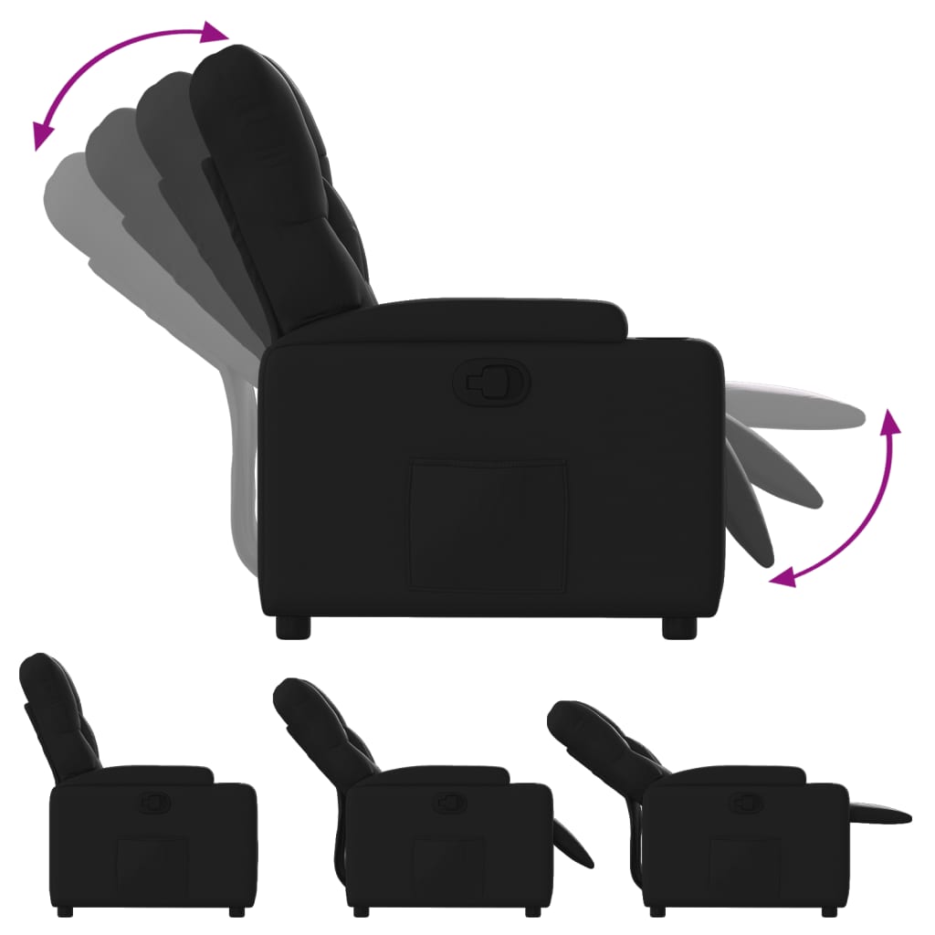 Fauteuil verstelbaar kunstleer zwart