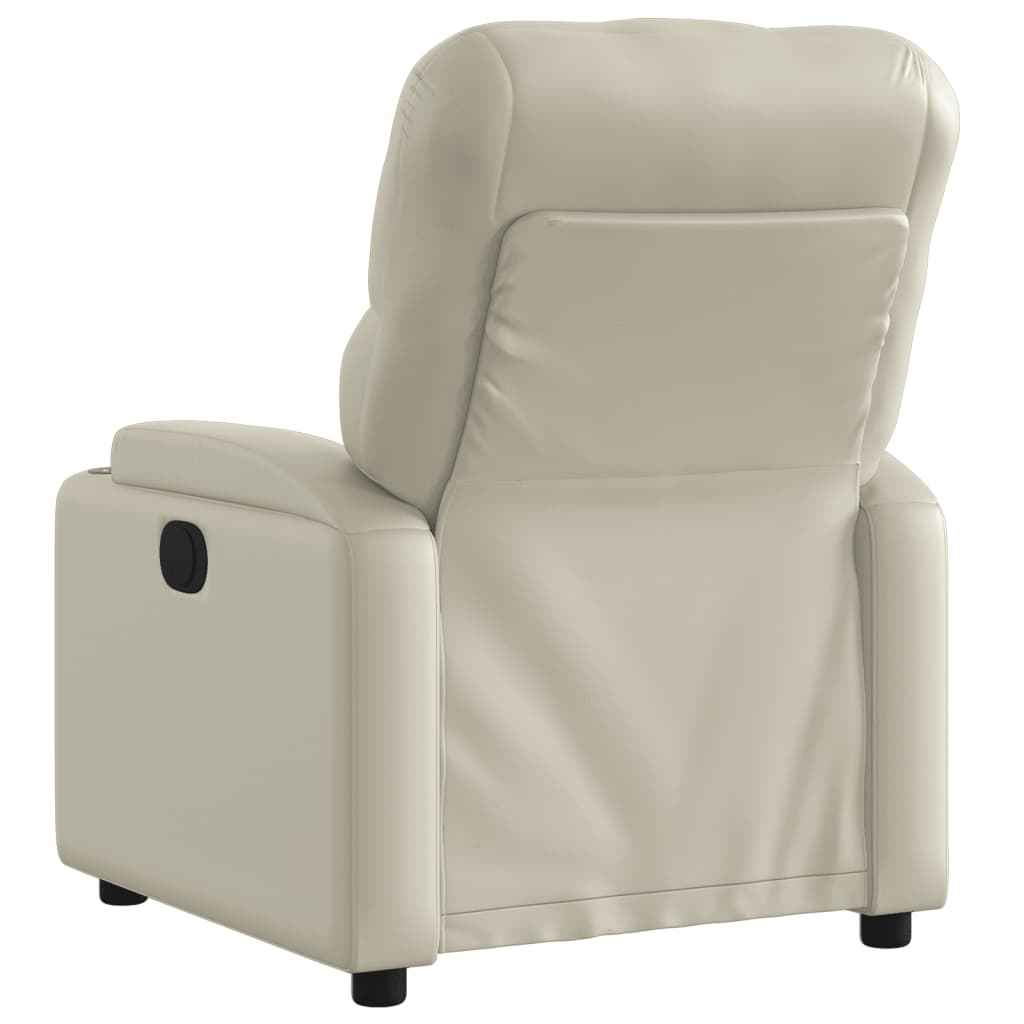 Fauteuil verstelbaar kunstleer crèmekleurig