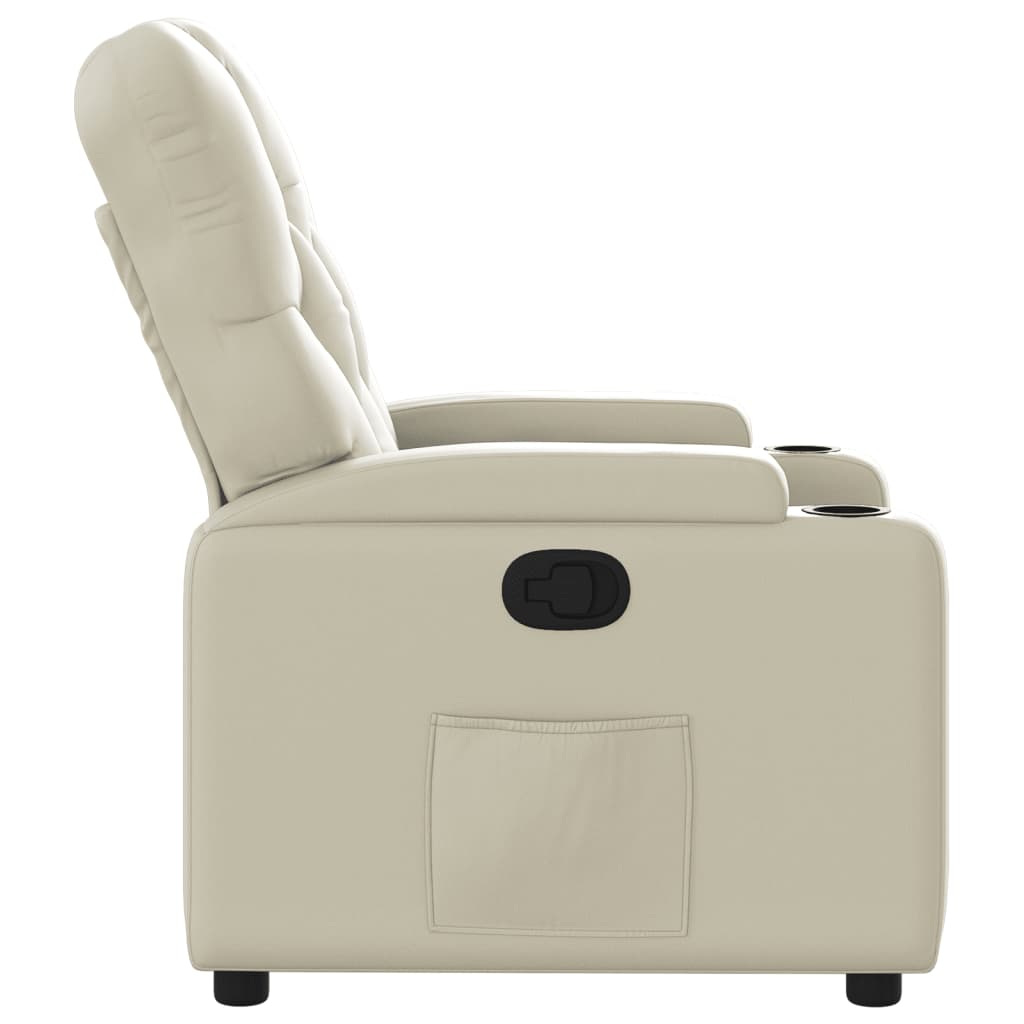 Fauteuil verstelbaar kunstleer crèmekleurig