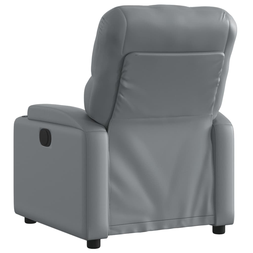Fauteuil verstelbaar kunstleer grijs