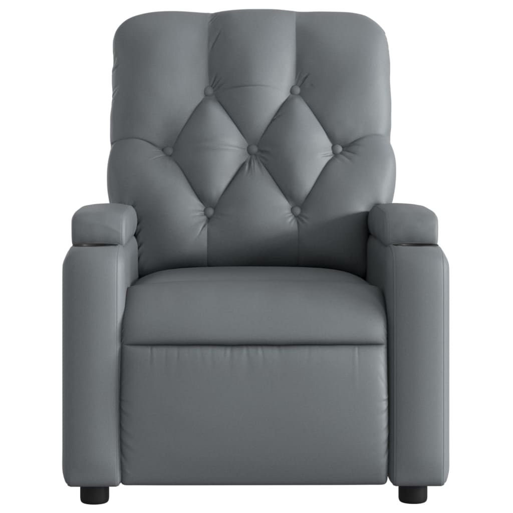 Fauteuil verstelbaar kunstleer grijs