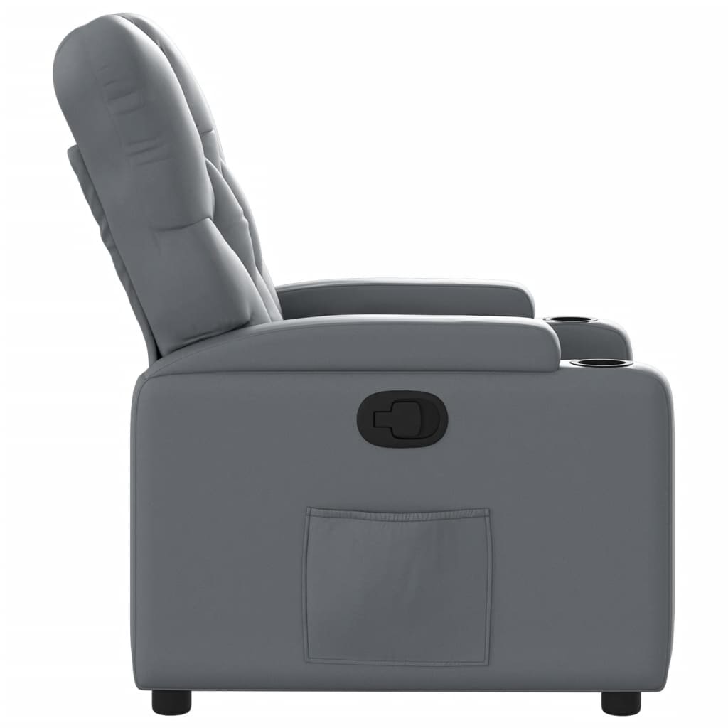 Fauteuil verstelbaar kunstleer grijs