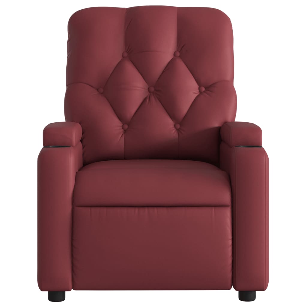 Fauteuil verstelbaar kunstleer wijnrood