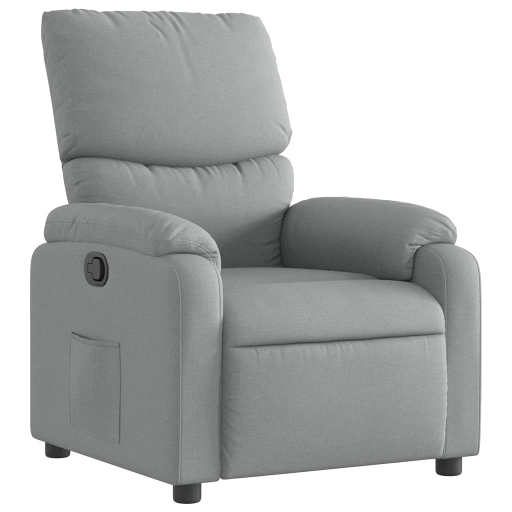 Fauteuil verstelbaar stof lichtgrijs