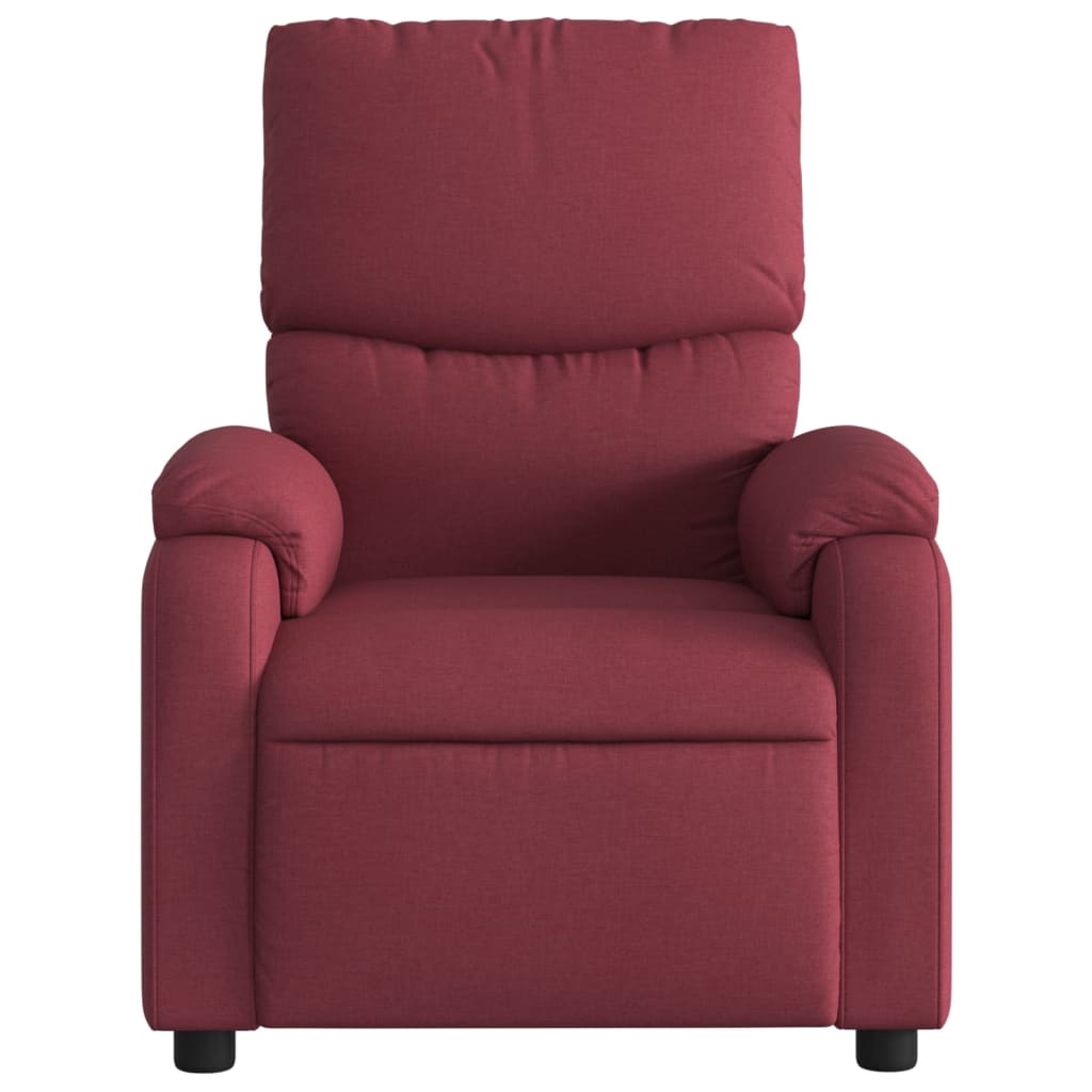 Fauteuil verstelbaar stof wijnrood