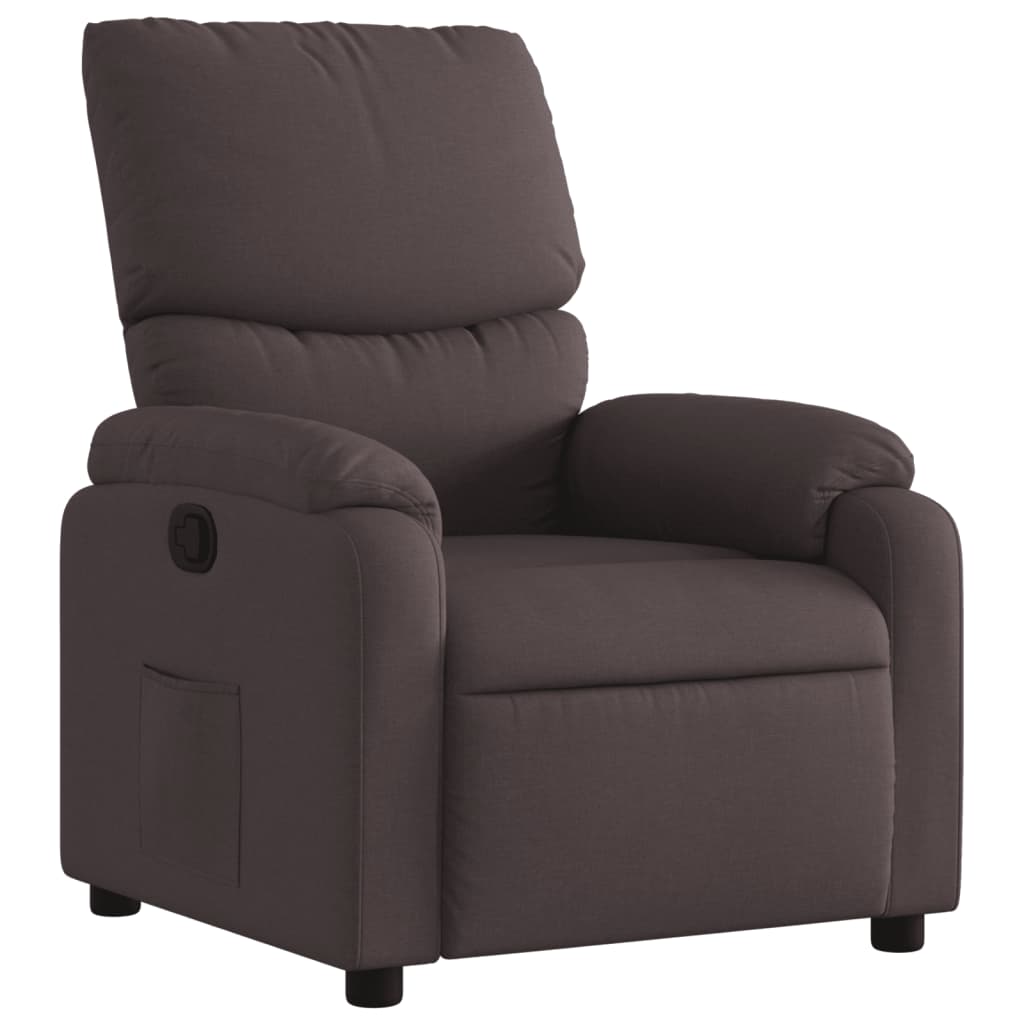 Fauteuil verstelbaar stof donkerbruin
