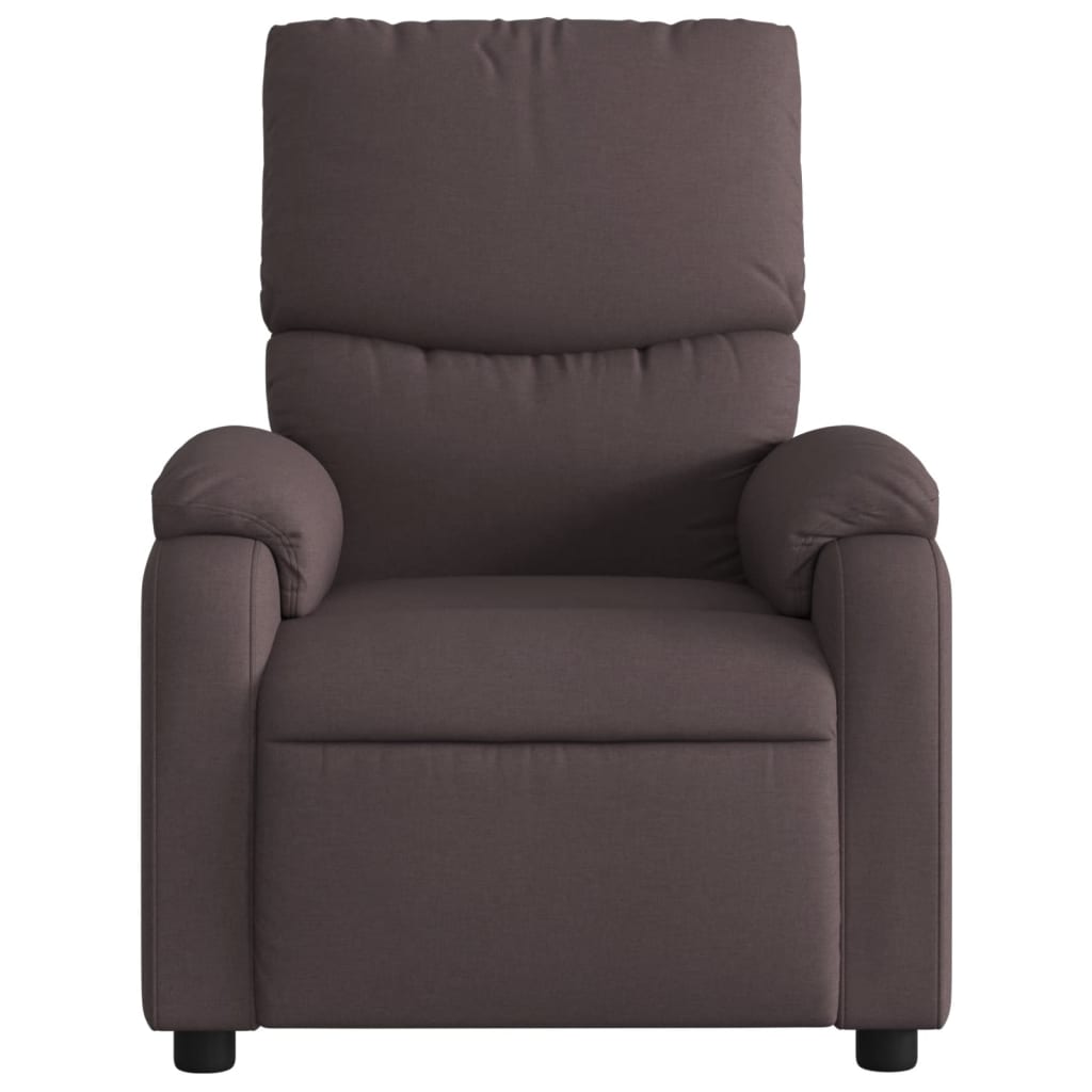 Fauteuil verstelbaar stof donkerbruin
