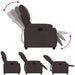 Fauteuil verstelbaar stof donkerbruin