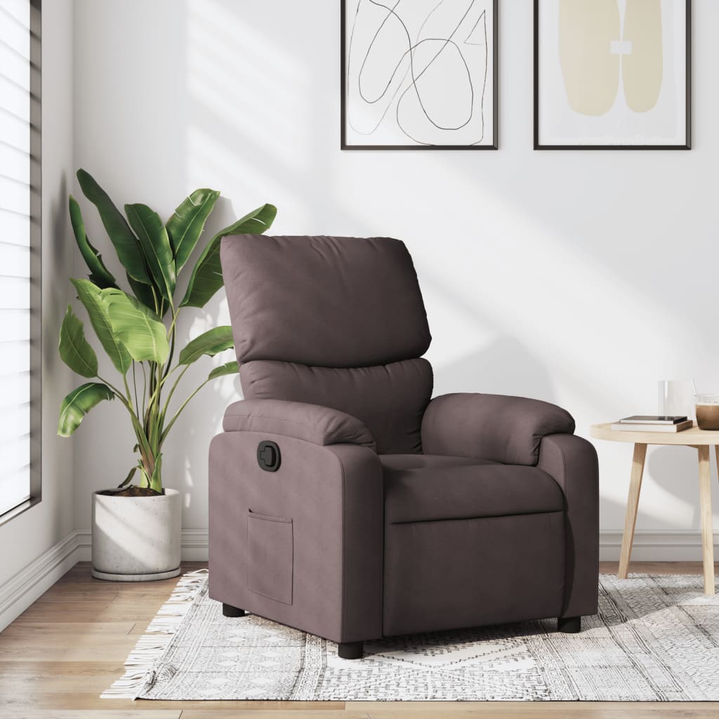 Fauteuil verstelbaar stof donkerbruin