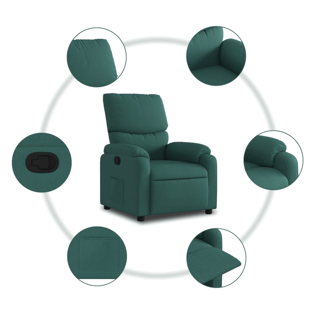 Fauteuil verstelbaar stof donkergroen