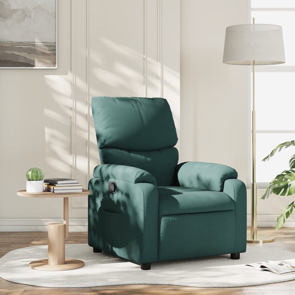 Fauteuil verstelbaar stof donkergroen