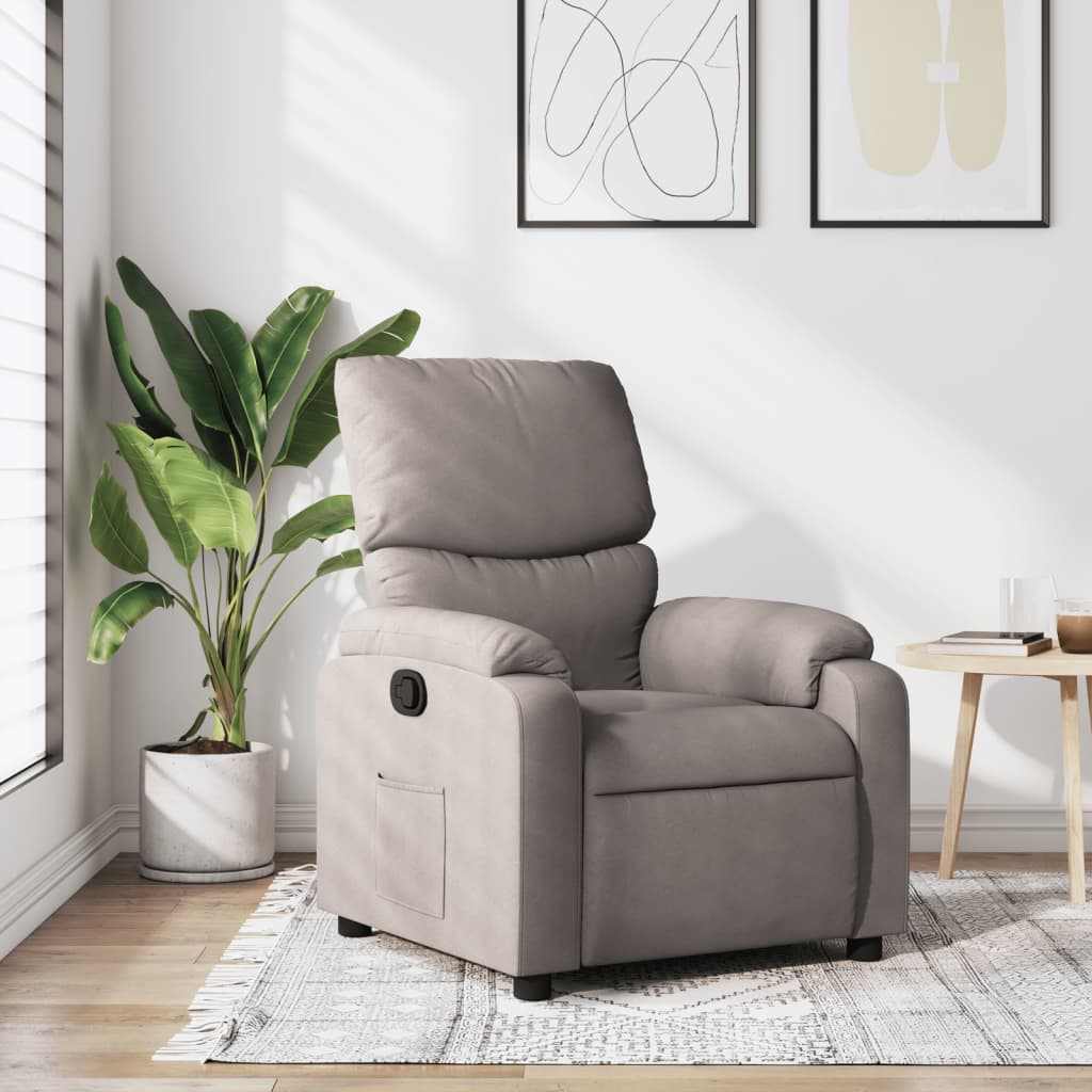 Fauteuil verstelbaar stof taupe
