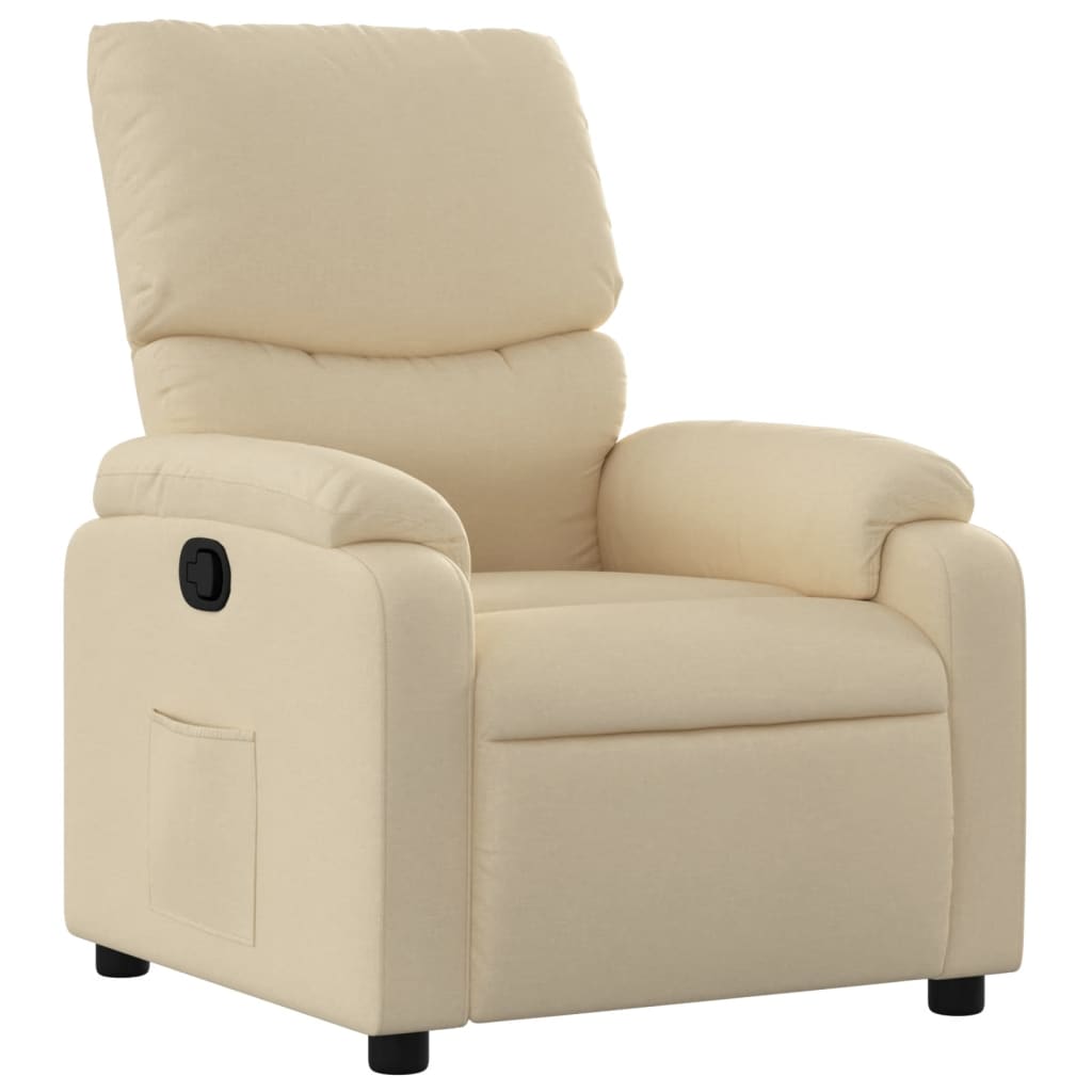 Fauteuil verstelbaar stof crèmekleurig