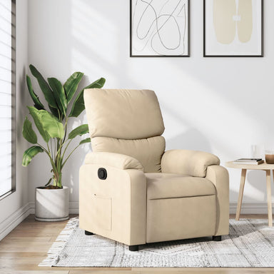 Fauteuil verstelbaar stof crèmekleurig