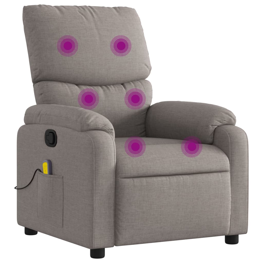 Massagestoel verstelbaar stof taupe