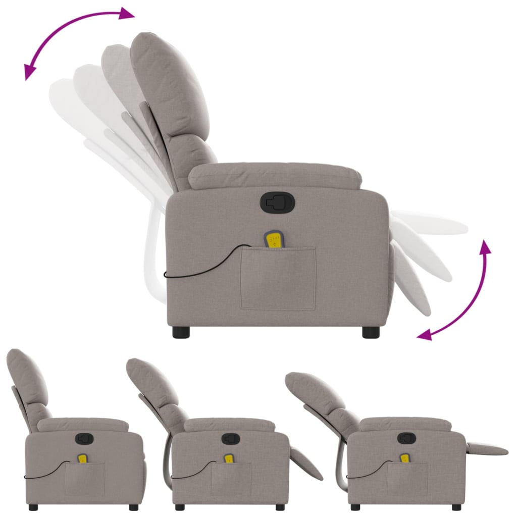 Massagestoel verstelbaar stof taupe