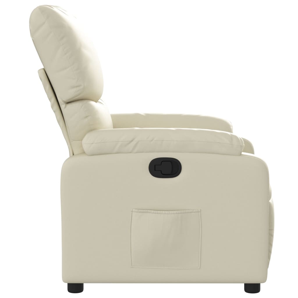 Fauteuil verstelbaar kunstleer crèmekleurig