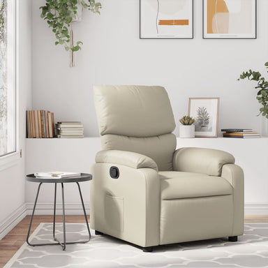Fauteuil verstelbaar kunstleer crèmekleurig