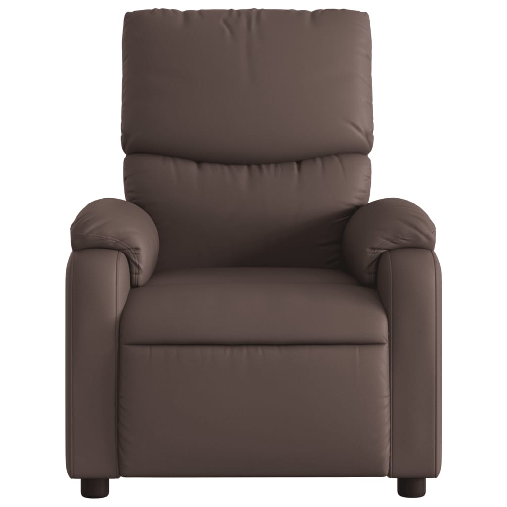 Fauteuil verstelbaar kunstleer bruin