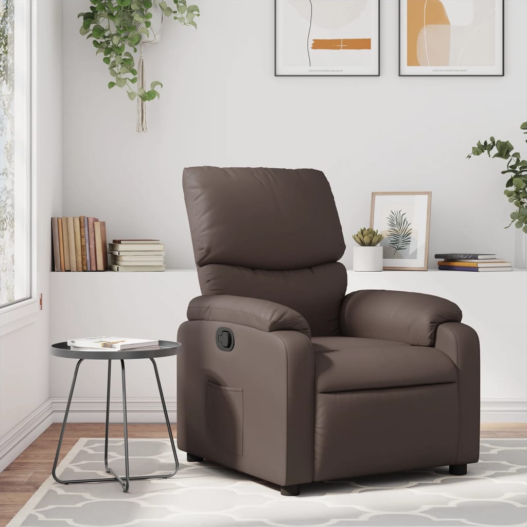 Fauteuil verstelbaar kunstleer bruin