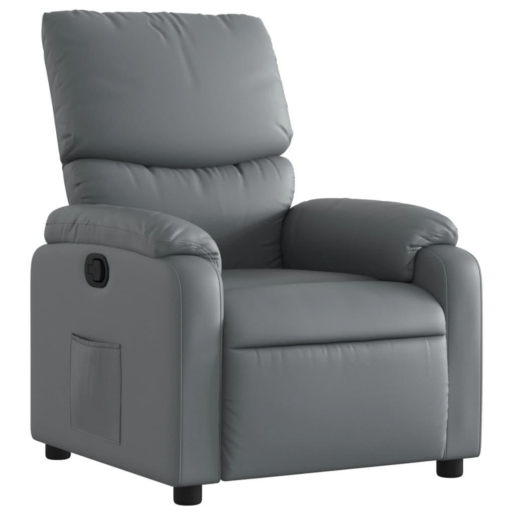 Fauteuil verstelbaar kunstleer grijs