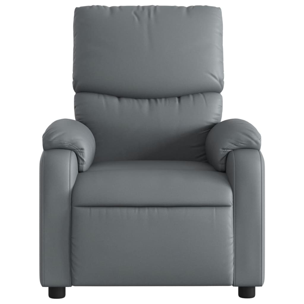 Fauteuil verstelbaar kunstleer grijs