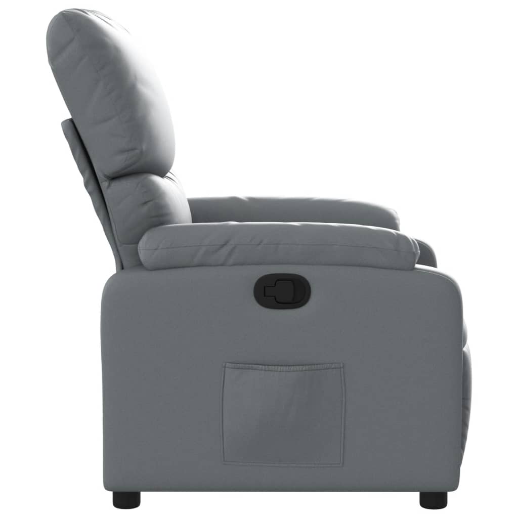 Fauteuil verstelbaar kunstleer grijs