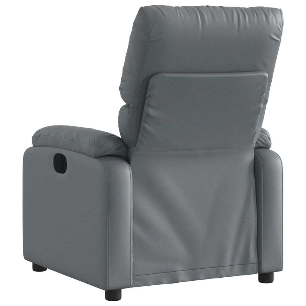 Fauteuil verstelbaar kunstleer grijs