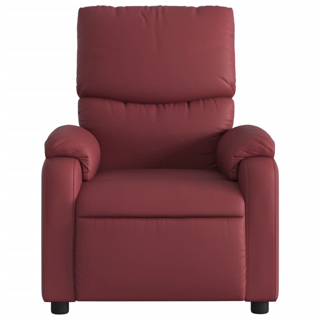 Fauteuil verstelbaar kunstleer wijnrood