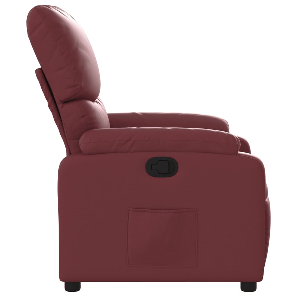 Fauteuil verstelbaar kunstleer wijnrood
