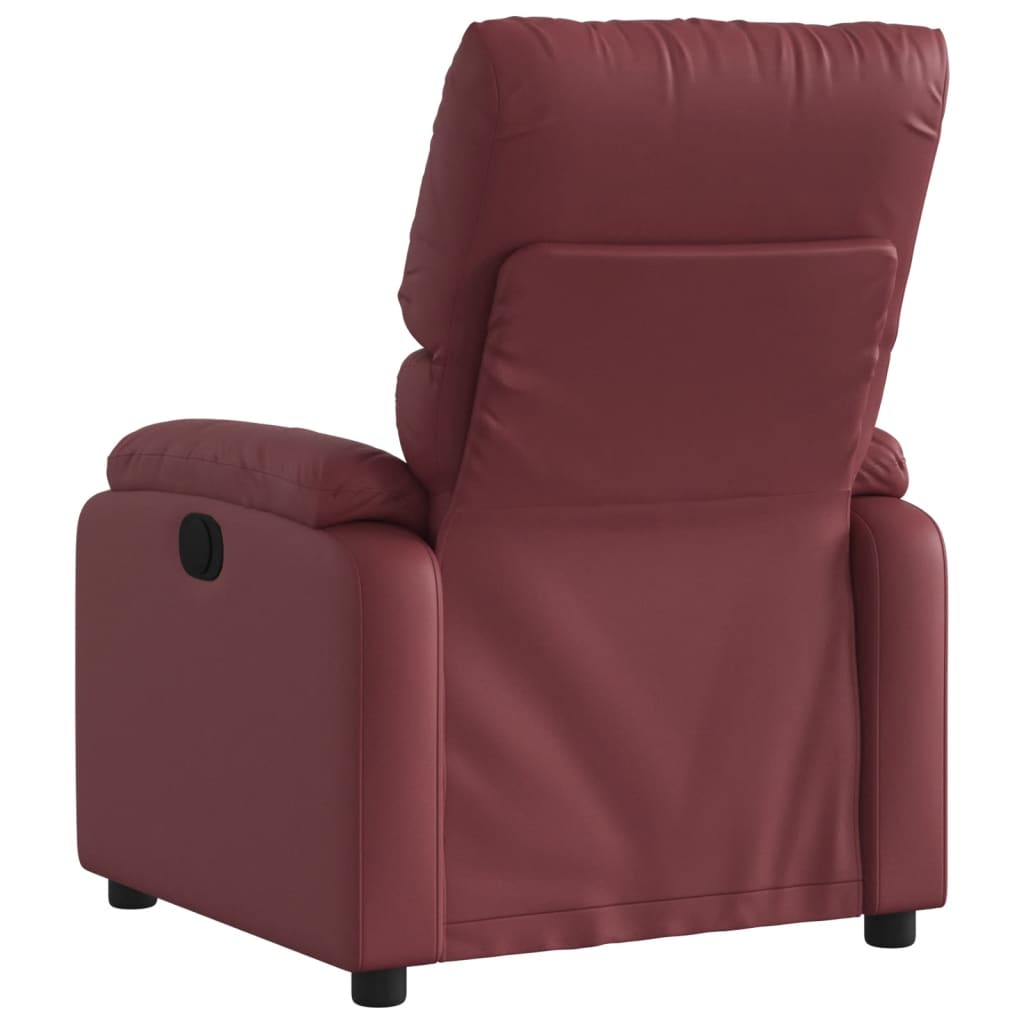 Fauteuil verstelbaar kunstleer wijnrood