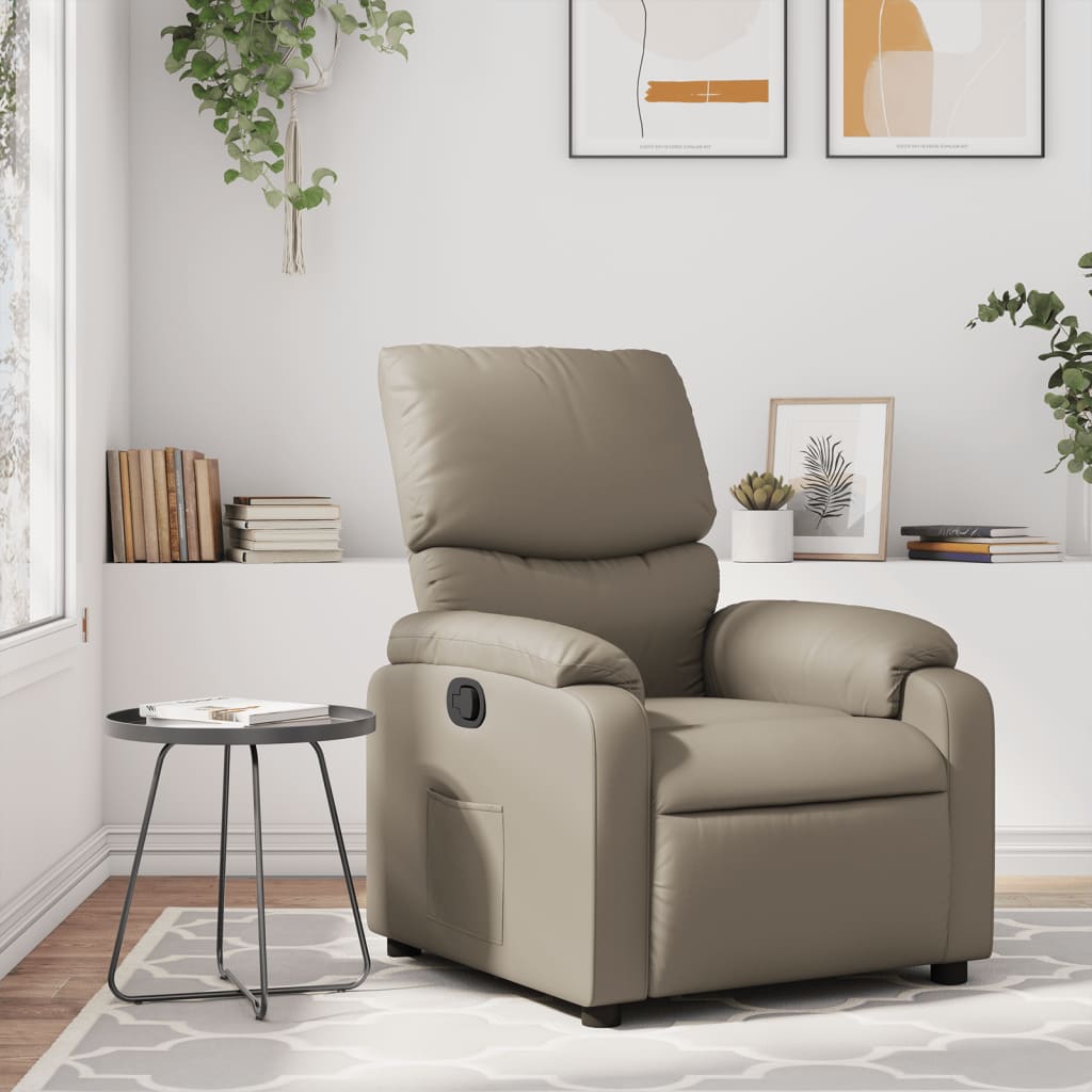 Fauteuil verstelbaar kunstleer cappuccinokleurig