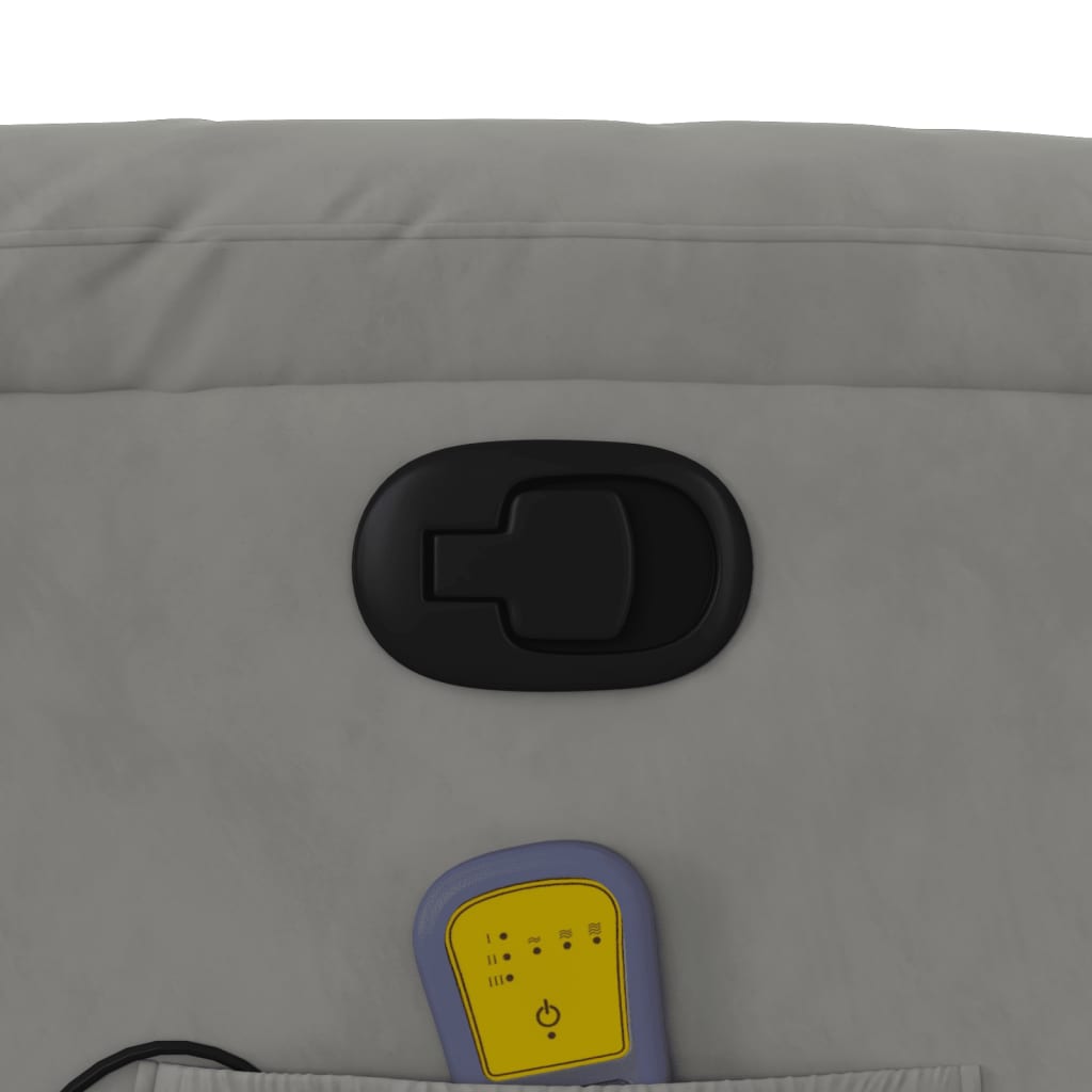 Massagestoel microvezelstof lichtgrijs