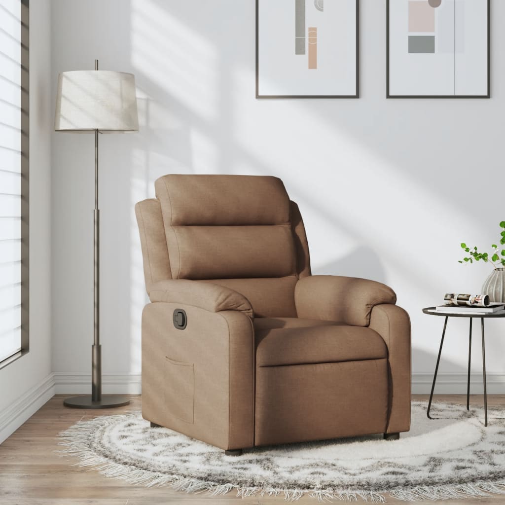 Fauteuil verstelbaar stof bruin